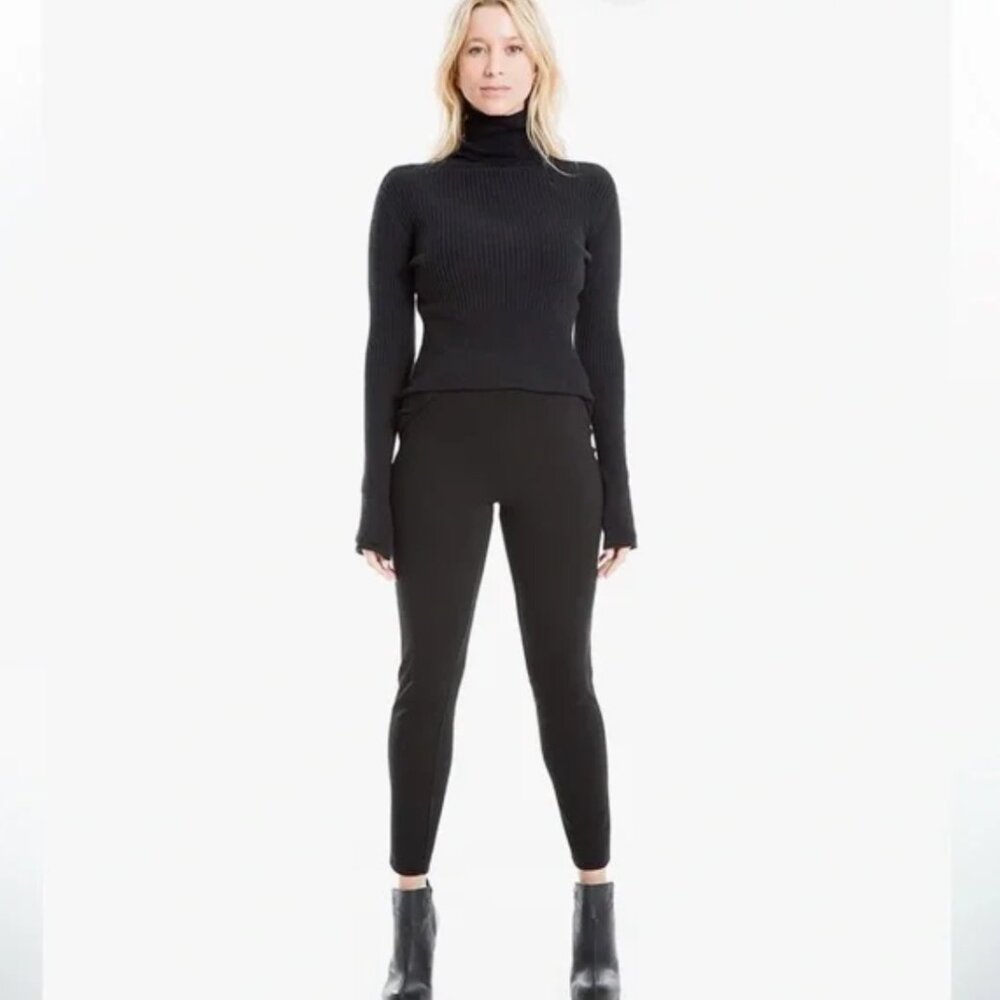 Max Studio Black High Waisted Skinny Ponte Pants (Plus Size 3X)